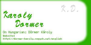 karoly dormer business card
