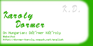 karoly dormer business card